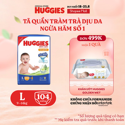 Tã quần Huggies Skincare Mega Jumbo M102+4/L100+4/XL84+4/XXL76+4