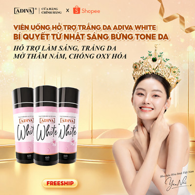 Combo 3 Hộp Viên Uống Trắng Da ADIVA White 60 Viên Glutathione Hỗ Trợ Trắng Sáng Da, Mờ Thâm Nám, Chống Oxy Hóa