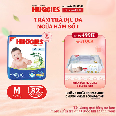 Tã dán Huggies Skincare Super Jumbo M82/ L68/ XL60/ XXL54