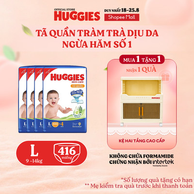 Combo 4 Tã quần Huggies Skincare Mega Jumbo M106/L96+8/XL84+4/XXL76+4