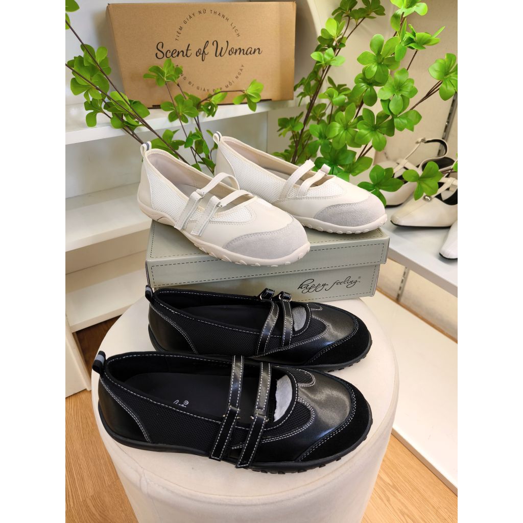 Giày sneaker ballet nữ Happy Feeling quai ngang