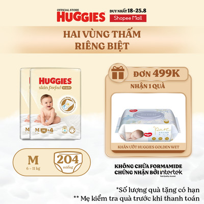 Combo 2 Tã quần Huggies Skin Perfect Mega Jumbo M98/ L88/XL72+4/XXL64+4 2 vùng thấm giảm kích ứng da