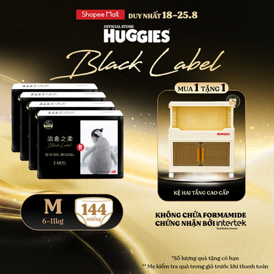 Combo 4 Tã dán/quần Huggies Black Label size M36/L32/XL28/XXL24