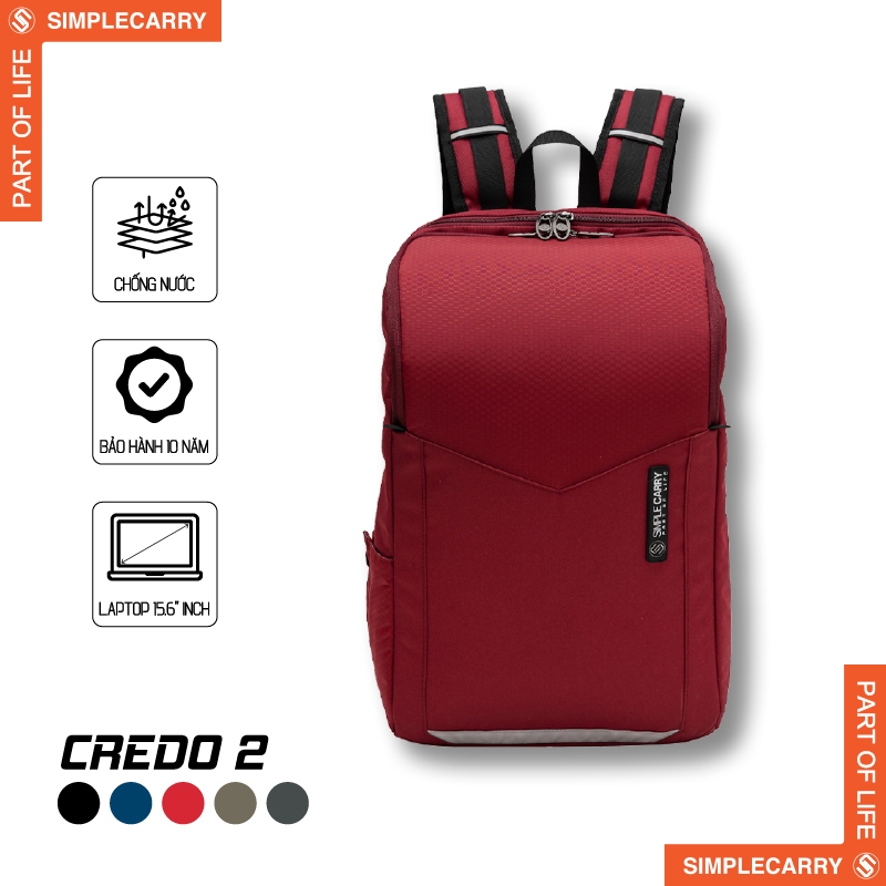 Balo Phong Cách Hàn Quốc SimpleCarry Credo 2 Vải Dạ Quang, Có Lưới Thoát Hơi, Đựng Vừa Laptop 15.6 Inch