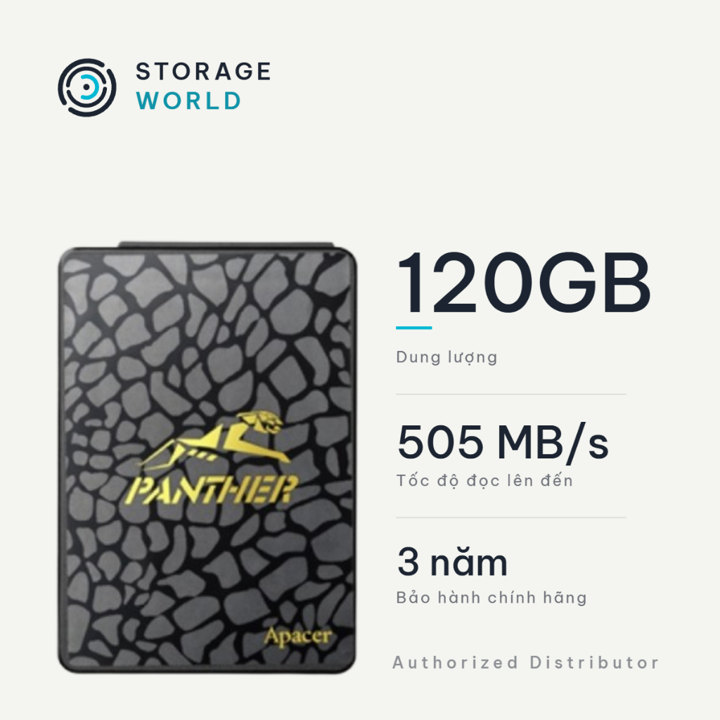 Ổ Cứng Gắn Trong SSD Apacer AS340 120GB 2.5 Inch SATA III 6Gb/s AP120GAS340G-1 Tốc Độ Đọc 550MB/s
