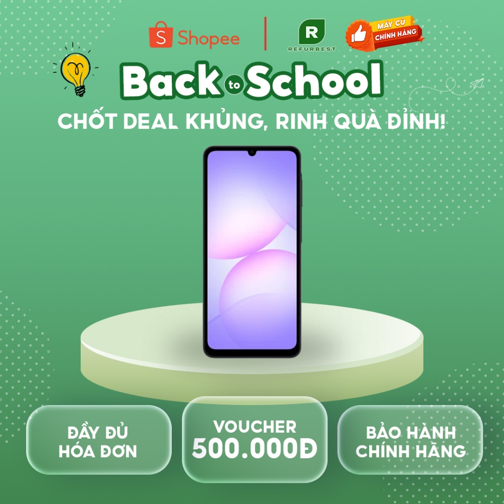 [Máy cũ][Full box] Điện thoại Samsung A07 LTE 4/128GB Tím