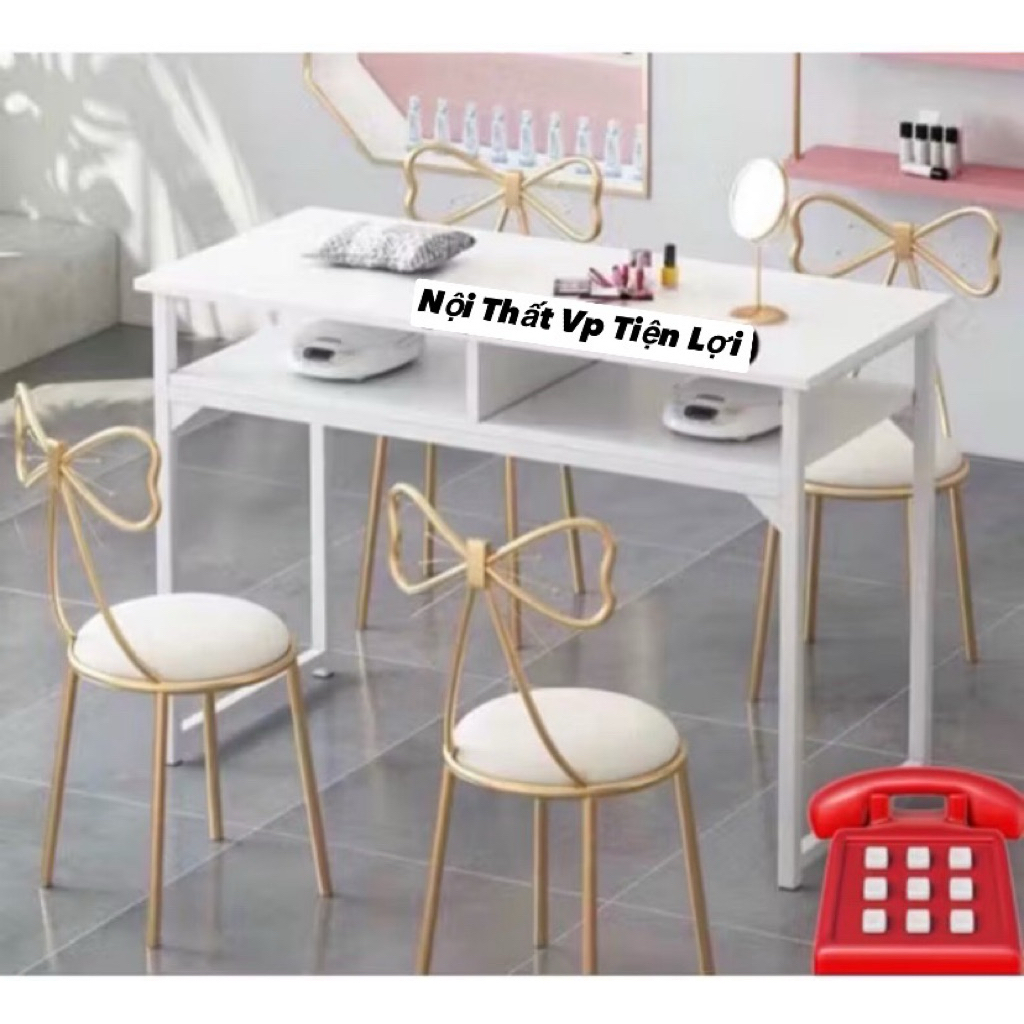 BÀN LÀM NAIL FULL  TRẮNG D80 (chưa kèm ghế).