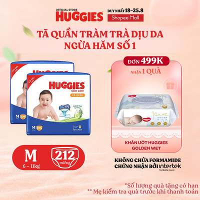 [KOL LIVE] Combo 2 Tã quần Huggies Skincare Mega Jumbo M106/L96+8/XL84+4/XXL76+4