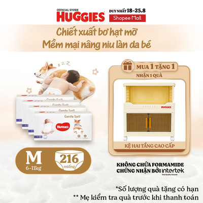 [KOL LIVE] Combo 4 Tã quần Huggies Gentle Soft - Corgi M54/L40/XL34/XXL22 miếng êm mềm nâng niu làn da bé