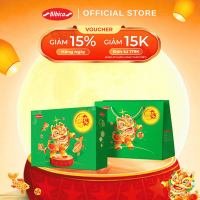 Combo 2 Bánh Trung Thu Dinh Dưỡng Healthy Ít Ngọt Bibica 150g – Thập Cẩm Lạp Xưởng, Hạt Sen Trà Xanh, Đậu Xanh Gấc