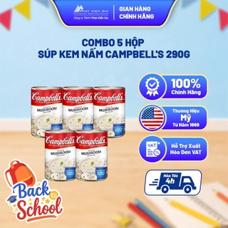 Combo 5 Hộp Súp Kem Nấm Campbell's 290g - Thương Hiệu Mỹ, SX Malaysia