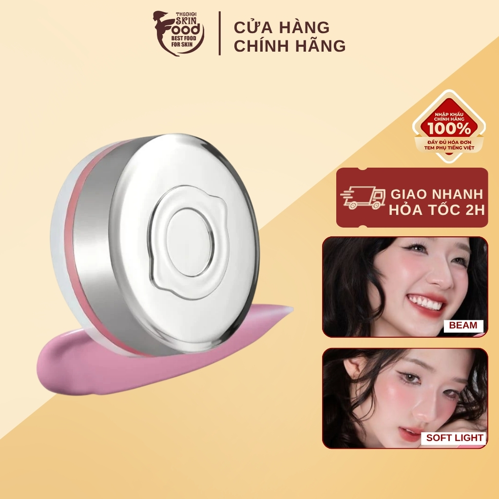 Má Hồng Cushion Lemonade Căng Bóng Thuần Chay Mirror Mirror Blush Cushion 8g ThegioiSkinfood