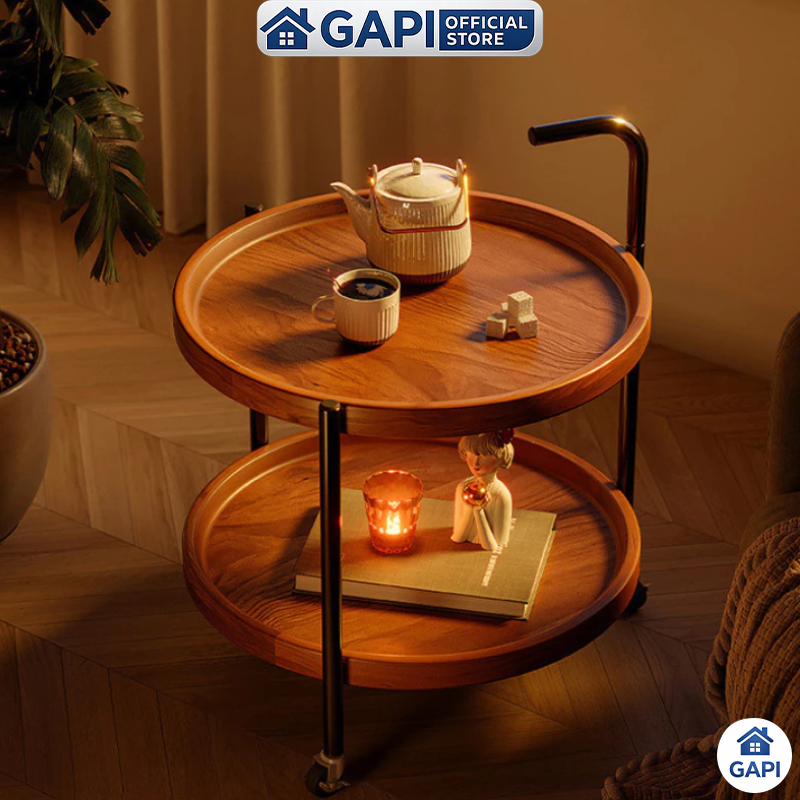 GAPI Bàn Trà 2 Tầng Di Động Decor Hiện Đại - GM188