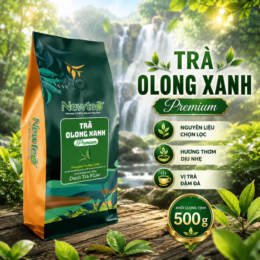 Trà Olong Xanh Cao Cấp 500G - Nguyên Liệu Pha Chế Trà Sữa Olong, Trà Trái Cây Chuẩn Vị - Newshop
