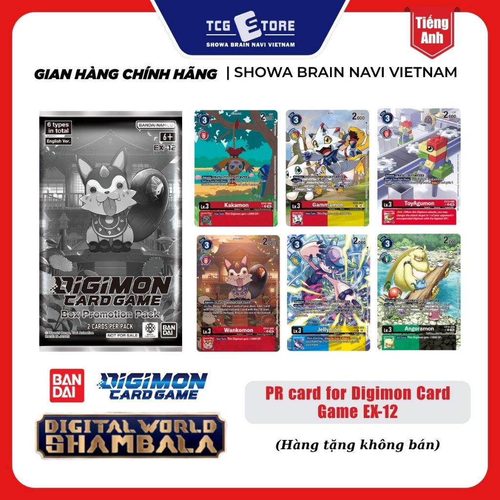 Promotion card for Digimon Card Game EX-12 gói 2 thẻ not for sale