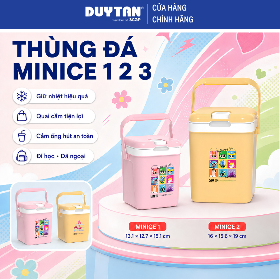 Thùng đá Minice 1 2.1 3L DUY TÂN nhựa PP, PU giữ nhiệt, bình giữ nhiệt mini…