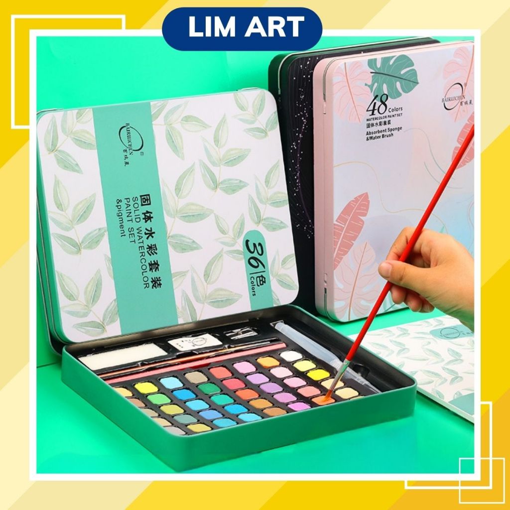 Bộ 36/48 màu nước nén cao cấp Water Color LIM ART