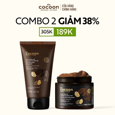 [SV] Combo Tẩy da chết mặt cà phê Đắk Lắk 150ml và Tẩy da chết cà phê cơ thể 200ml