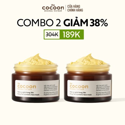 [SV] Combo 2 Mặt Nạ Nghệ Hưng Yên Giúp Sáng Da Và Mờ Thâm Cocoon 30ml