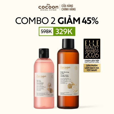 [SV] Combo Nước cân bằng sen Hậu Giang (toner) 310ml & Nước tẩy trang bí đao Cocoon 500ml