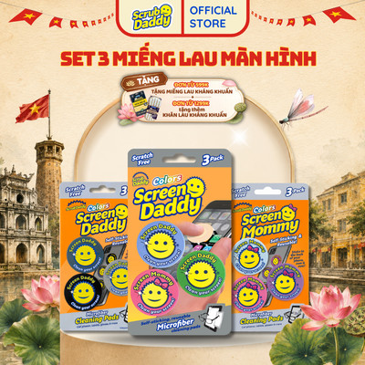 Miếng lau màn hình cho điện thoại, ipad, kính,... Screen Daddy Colors Microfiber