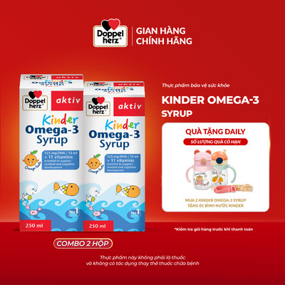[BS] Combo 2 hộp thực phẩm bảo vệ sức khỏe Doppelherz Kinder Omega-3 Syrup