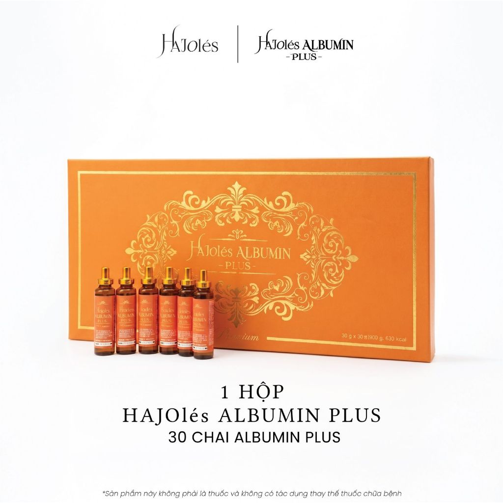 HAJOlés Albumin Plus (hộp 30 chai) - Thức Uống Phục Hồi Albumin Cao Cấp Nhập Khẩu Hàn Quốc