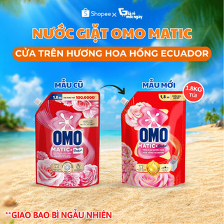 Nước Giặt Omo Matic Cửa Trên Tinh Dầu Nước Hoa Hoa Hồng Ecuador Túi 1.8KG
