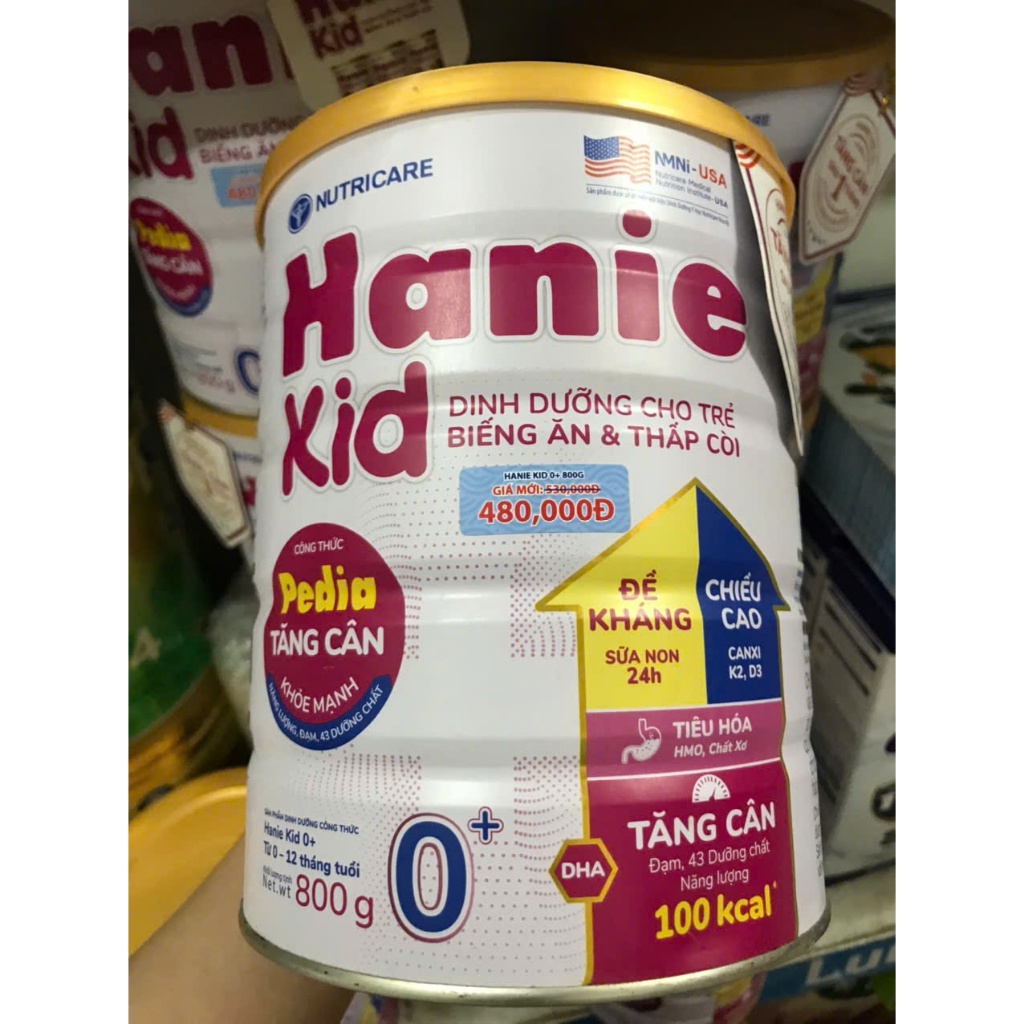 DATE 12.2026 sữa bột HANIE KID 0+ 800G móp
