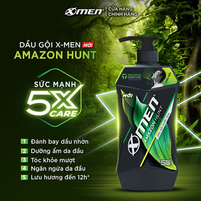 [HANNAH x XMEN] Combo 2 Dầu Gội Nam XMen 630g/chai Amazon/Vegas/Amazon Sạch Gàu, Mùi Hương Nam Tính, Sạch Sâu Lưu Hương