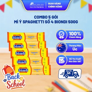 COMBO 5 Gói Mì Ý Spaghetti Số 4 Biondi 500g | Biondi Spaghetti No.4 500g