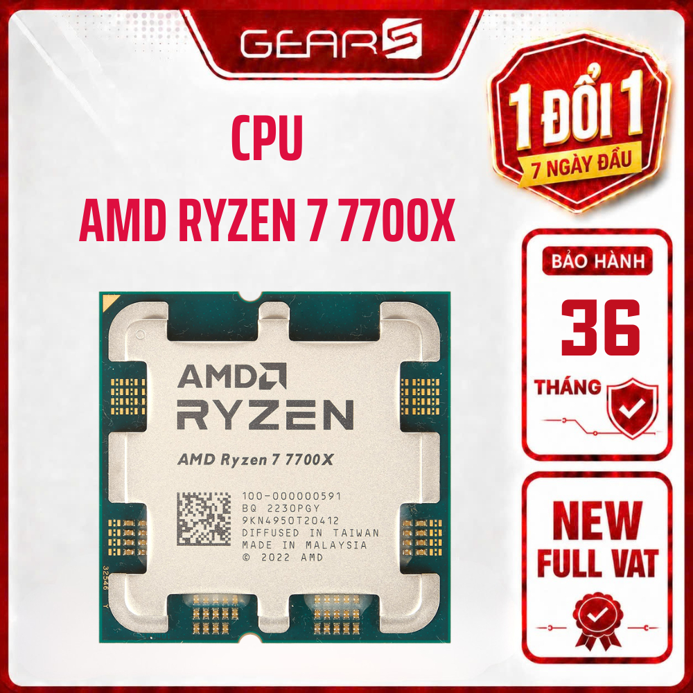 [FULL VAT]CPU Ryzen 7 7700X TRAY - Bảo hành 36 tháng