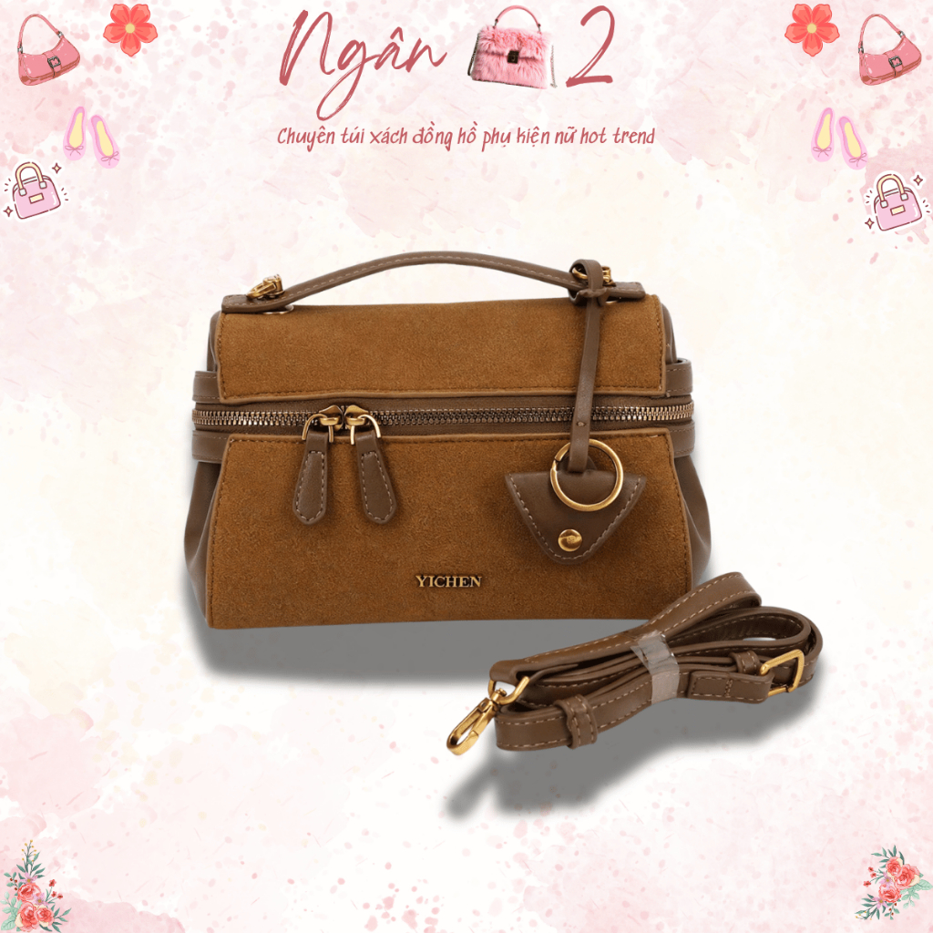 25095# Túi xách Yichen nâu da lộn