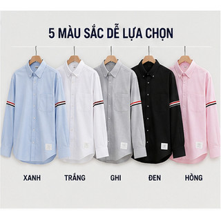 Áo Sơ Mi Nam Viền Tay Oxford Dài Tay Cao Cấp Phối Sọc Tay Form Trẻ Trung Thanh Lịch Đi Làm Đi Chơi Nhiều Màu