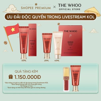 KOL x Whoo x Tinh chất chống nắng chống lão hóa, chống oxy hóa làm dịu da The Whoo UV Red Vitamin Sunscreen 50ml