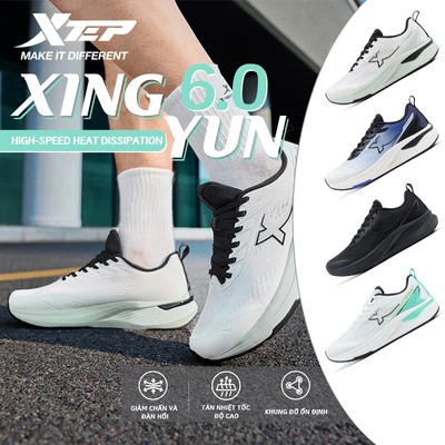 XTEP Giày chạy nam mùa hè mới lưới thoáng khí giảm chấn Giày thể thao giảm chấn nhẹ