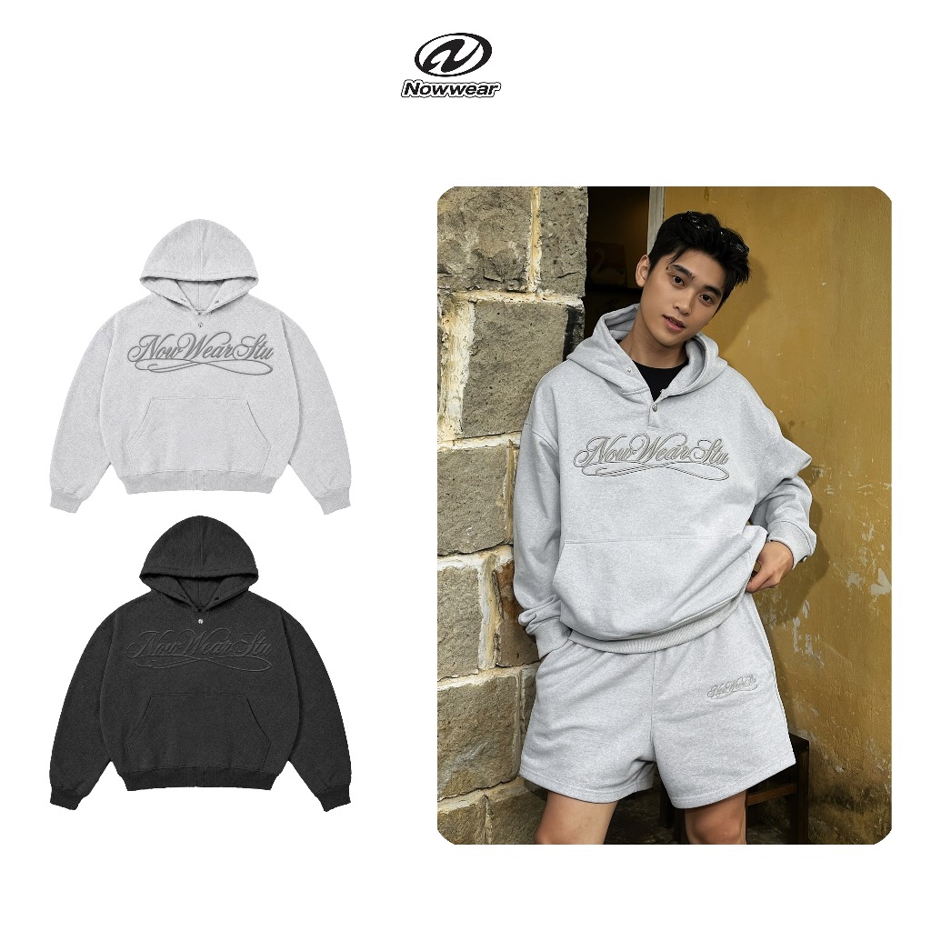 [NEW ARRIVAL ] Áo Khoác Hoodie Chui Nỉ Chân Cua 420gsm Nowwear Thêu Nổi Form Boxy Unisex Nam Nữ