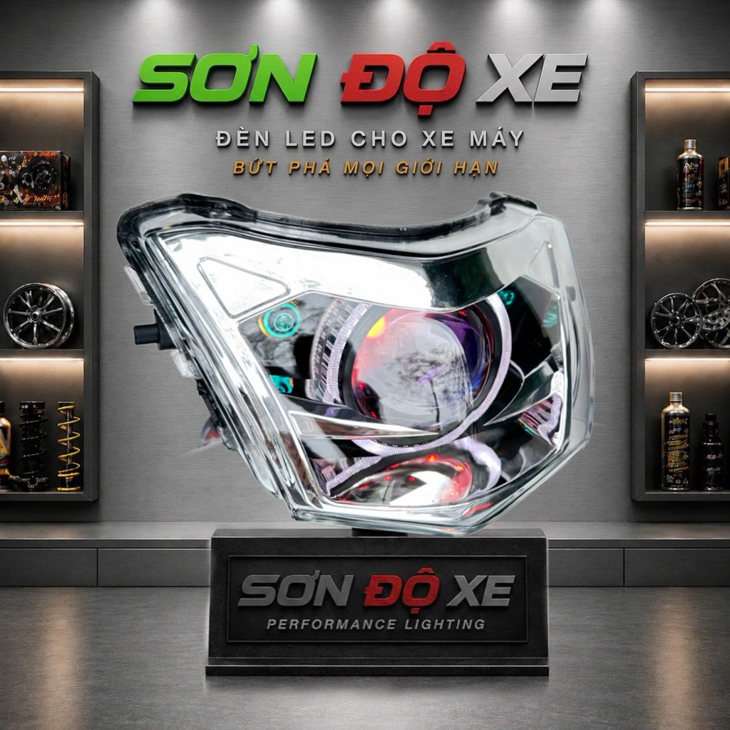 Bi Cầu Wave Độ Sẵn E11+ Và M10 V4 Mắt Quỷ Đổi Màu + Vòng 3D Đổi Màu - Vuốt Nanh Đẹp ( Bảo Hành 24 Th