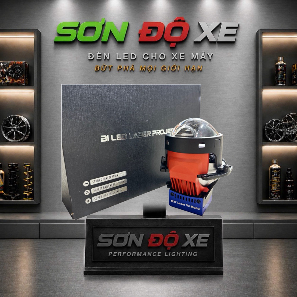( Chính Hãng ) Bi Cầu M37 Lazer V3 Modunl Bi 3.0 inch Công Xuất 90/100W Lắp Được Oto Và Xe Máy ( Bảo
