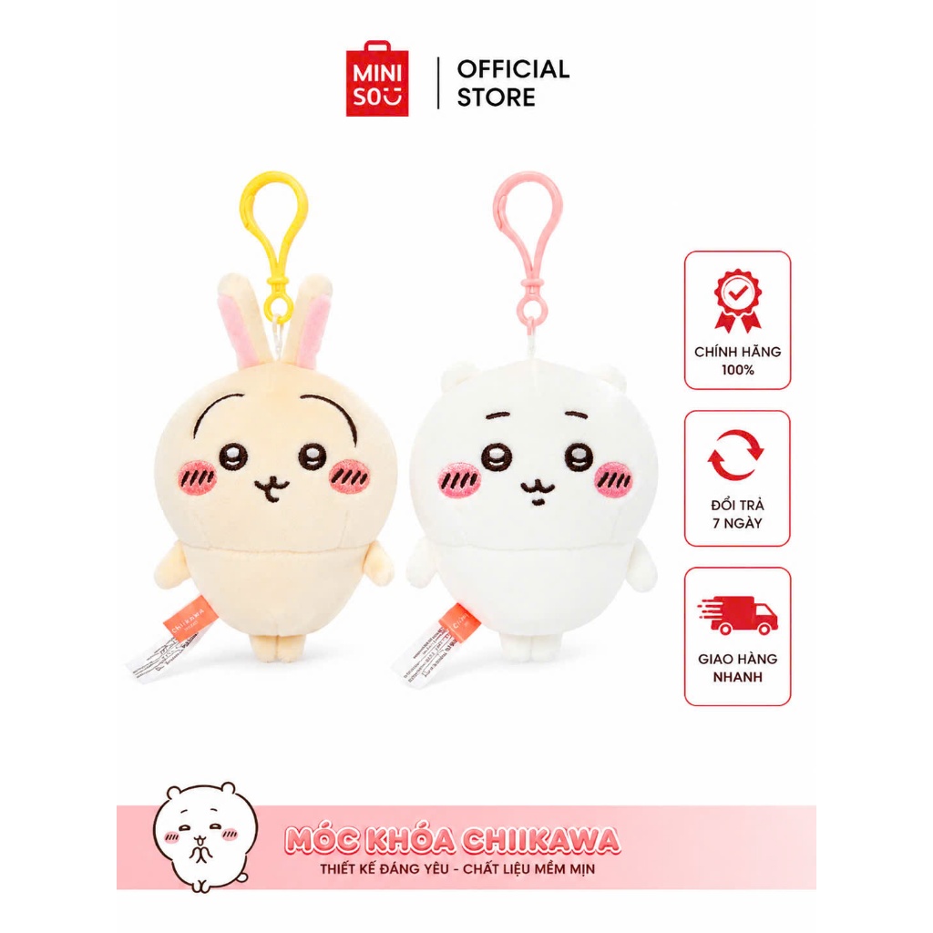 Móc Khóa Chiikawa Bông Gấu Thỏ Dễ Thương Kawaii Chính Hãng Miniso Phụ Kiện Treo Túi Balo Chìa Khóa Q