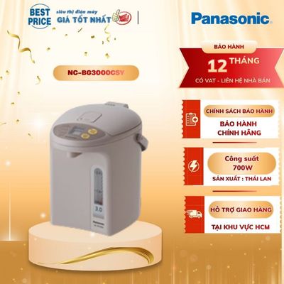 Bình thủy điện 3 lít Panasonic NC-BG3000CSY Công suất 700W, 4 mức nhiệt độ, lồng bình inox