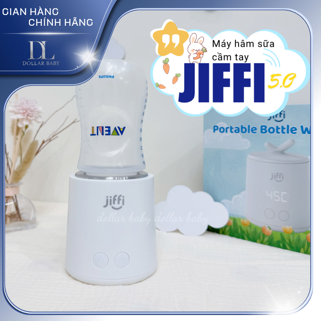Máy Hâm Sữa Cầm Tay Thông Minh Jiffi 5.0 - Pin Sạc 11400Mah, 4 Mức Nhiệt - Chính Hãng.