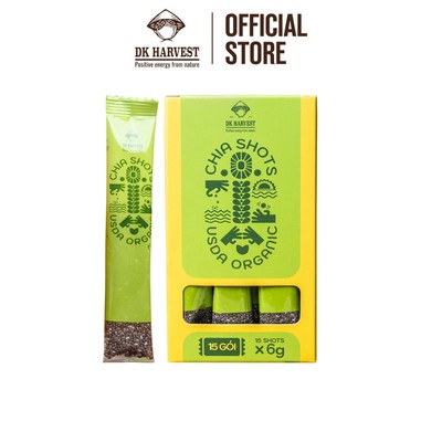 [SPH Sinhvien] Hạt chia shot DK Harvest nhập khẩu (1 hộp 15 shot) 15x6g - giảm cân, giàu omega3