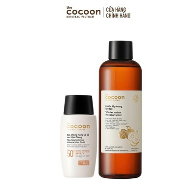 [SV] COMBO Sữa chống nắng sen (Tone up Beige) 50ml & Tẩy trang bí Cocoon 500ml