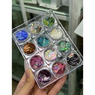 Set xà cừ vân gỗ 12 màu có hộp đựng