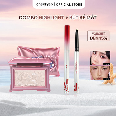 Cheeryep Combo Bắt Sáng Cao Cấp Bút Kẻ Mắt Đầu Nhỏ Kẻ Nét Chính Xác Lì Lâu Không Trôi Màu Phù Hợp Mọi Phong Cách