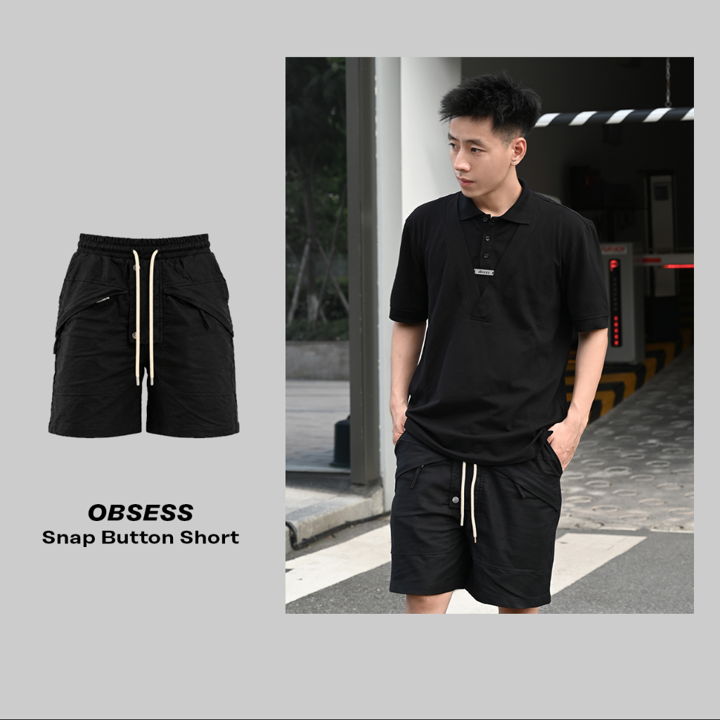 Quần Short Moi Khuy Bấm Obsess brand Snap Button Short