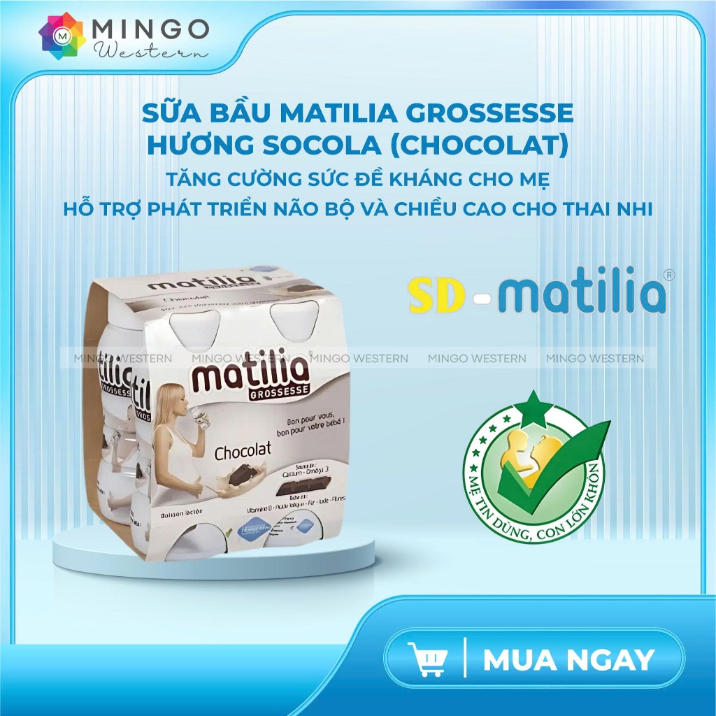 Sữa Bầu Matilia Chocolat (Socola) Nội Địa Pháp – Thức Uống Dinh Dưỡng Cho Mẹ Bầu