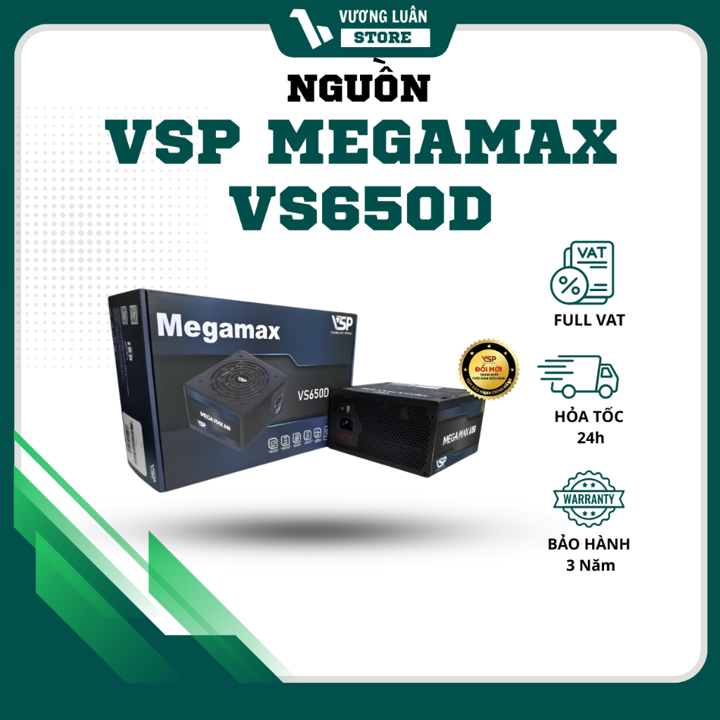 Nguồn máy tính 650W VSP MegaMAX VS650D Chính Hãng Giá Tốt