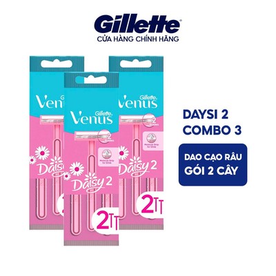 [QT] COMBO 3 GÓI Dao cạo Nữ GILLETTE Venus Daisy 2 - 3 Gói 6 Cây